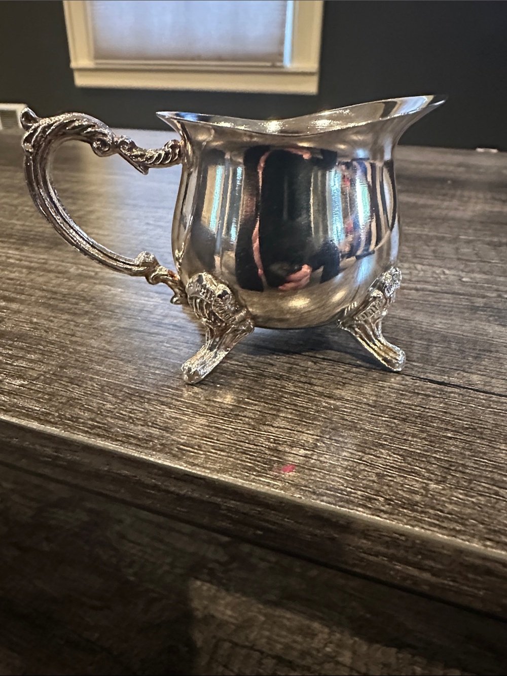 Ornate Silver-Tone Creamer Pitcher - Classic Home Dining Serveware